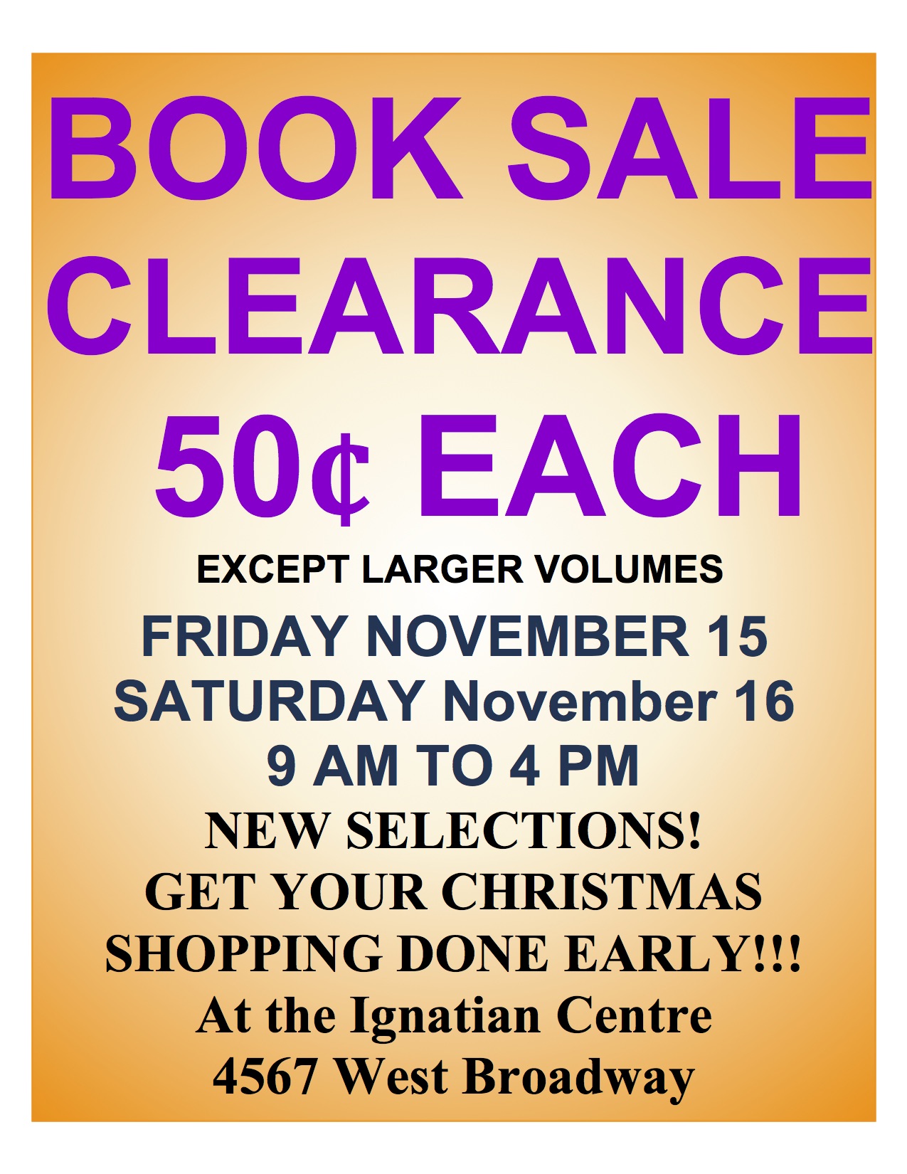 Clearance Book Sale Diocese of Montreal